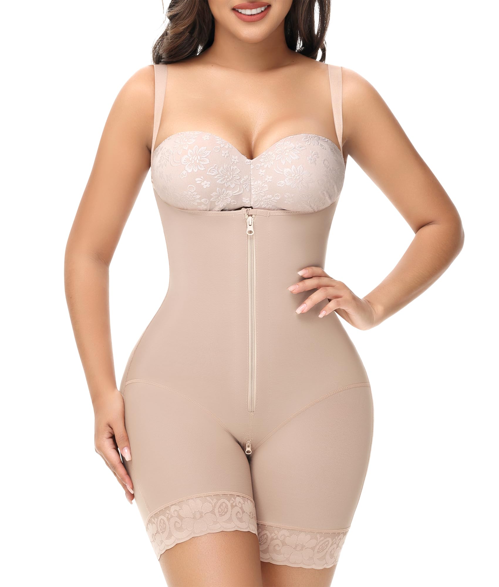 M MYODRESS Fajas Colombiana Body Shaper Tan Size L