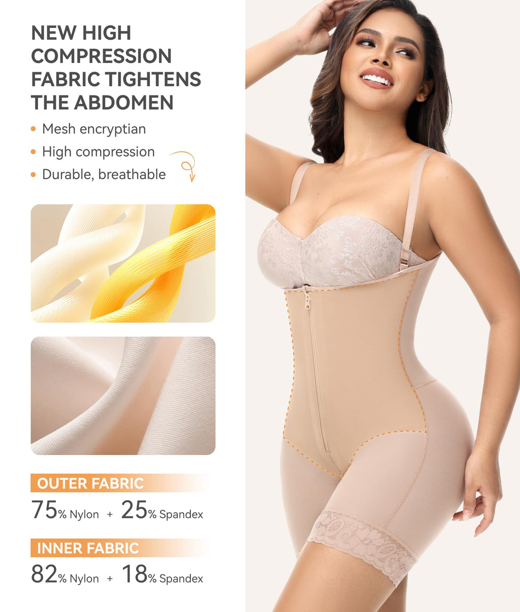 M MYODRESS Fajas Colombiana Body Shaper Tan Size L