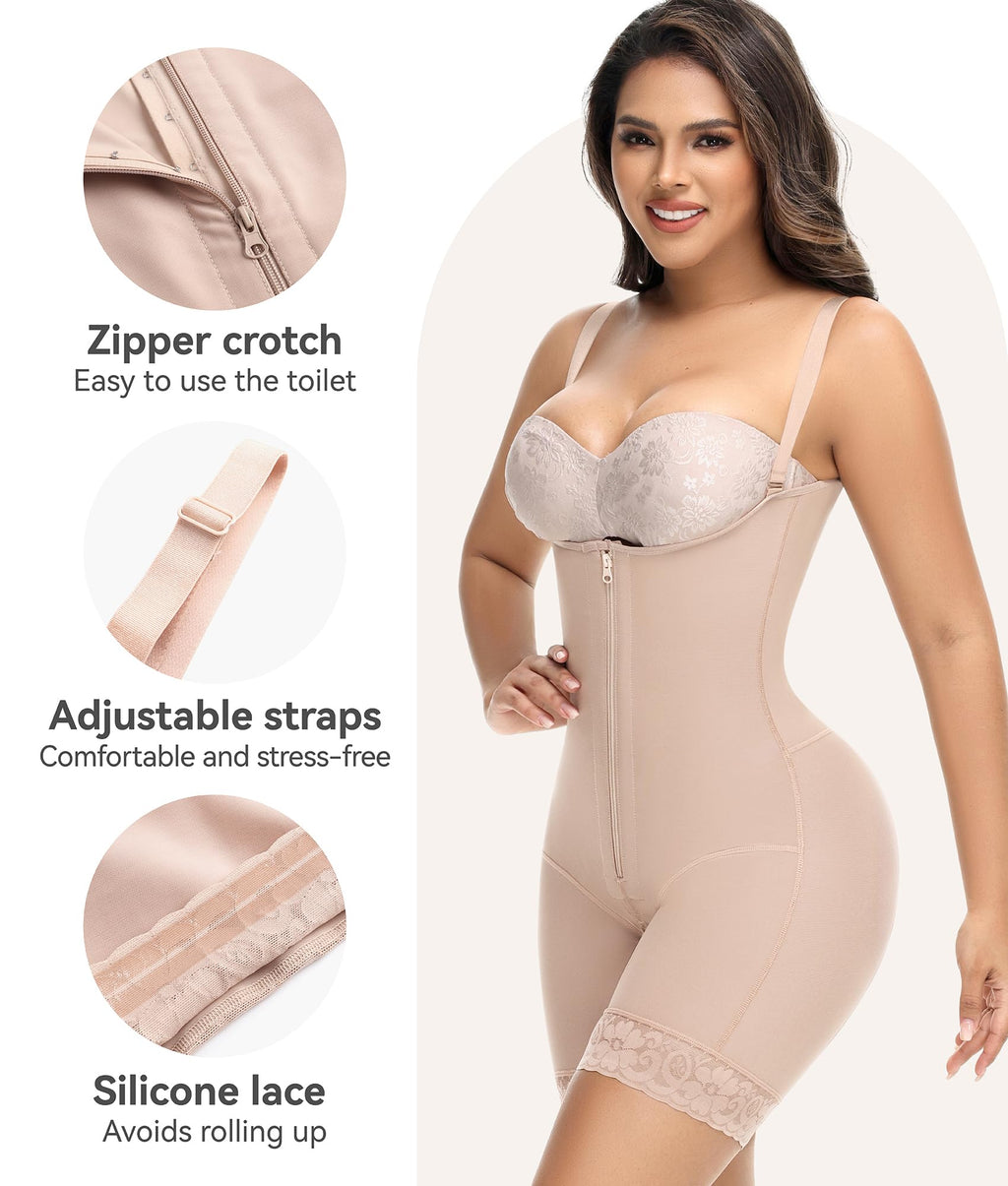 M MYODRESS Fajas Colombiana Body Shaper Tan Size L