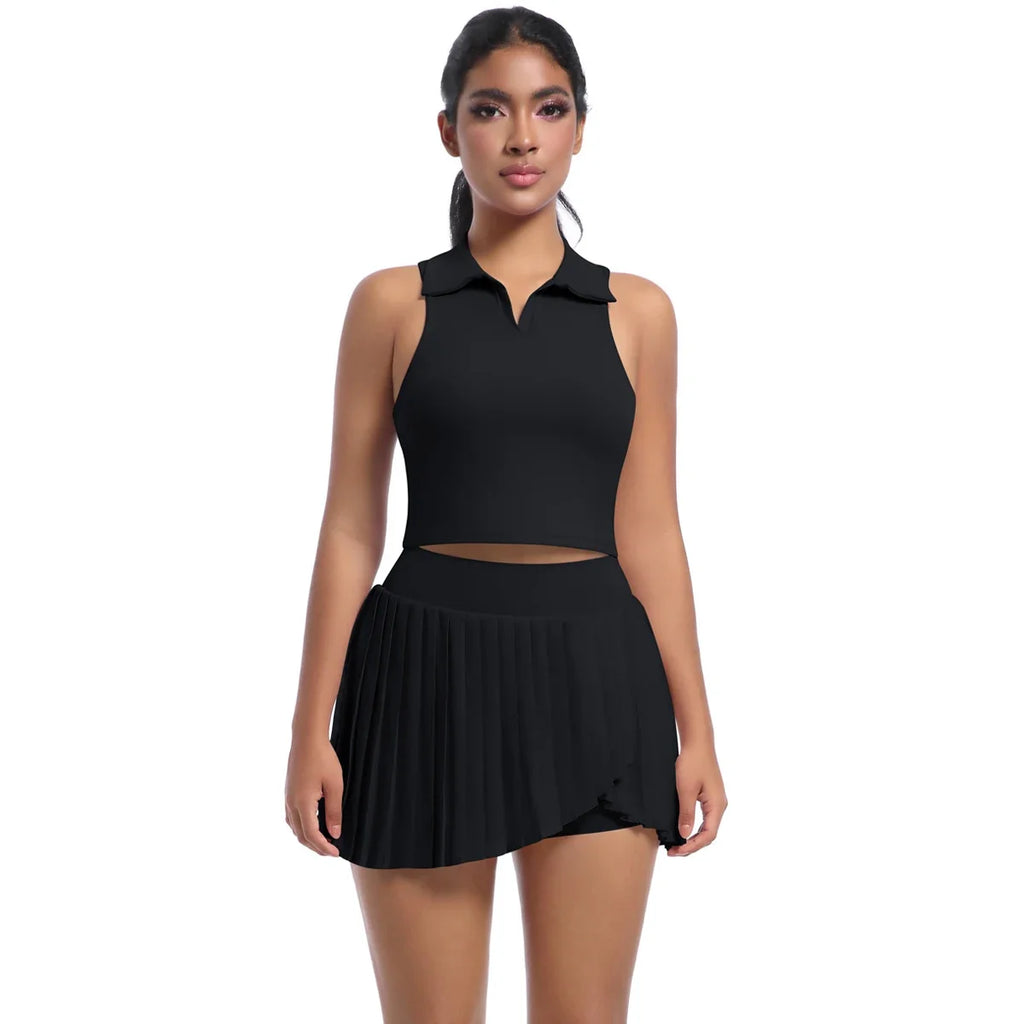 2 PCS Women's Yoga Gym Set Bra & Skirt