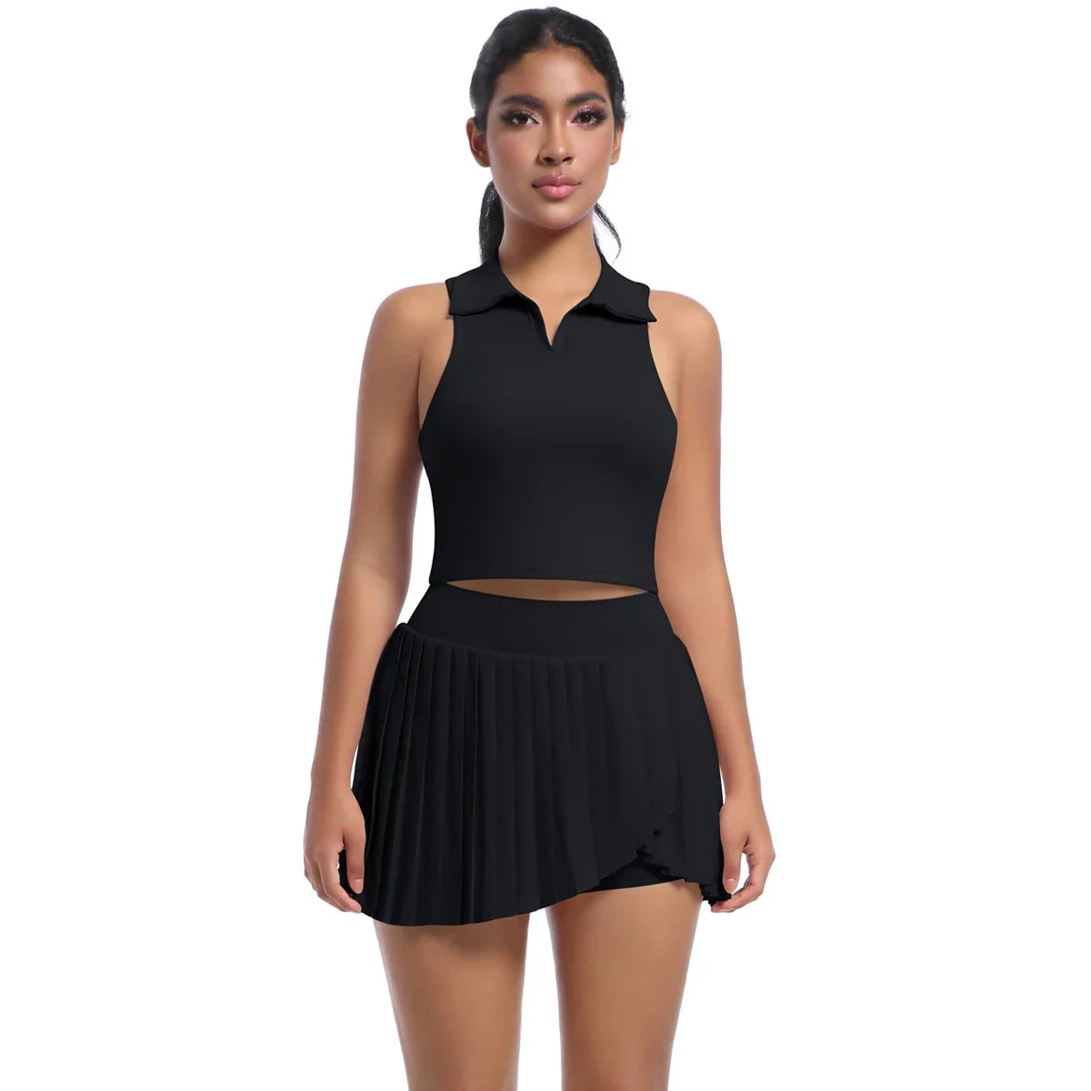 2 PCS Women's Yoga Gym Set Bra & Skirt