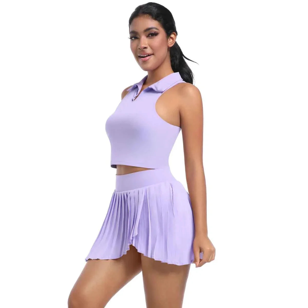 2 PCS Women's Yoga Gym Set Bra & Skirt