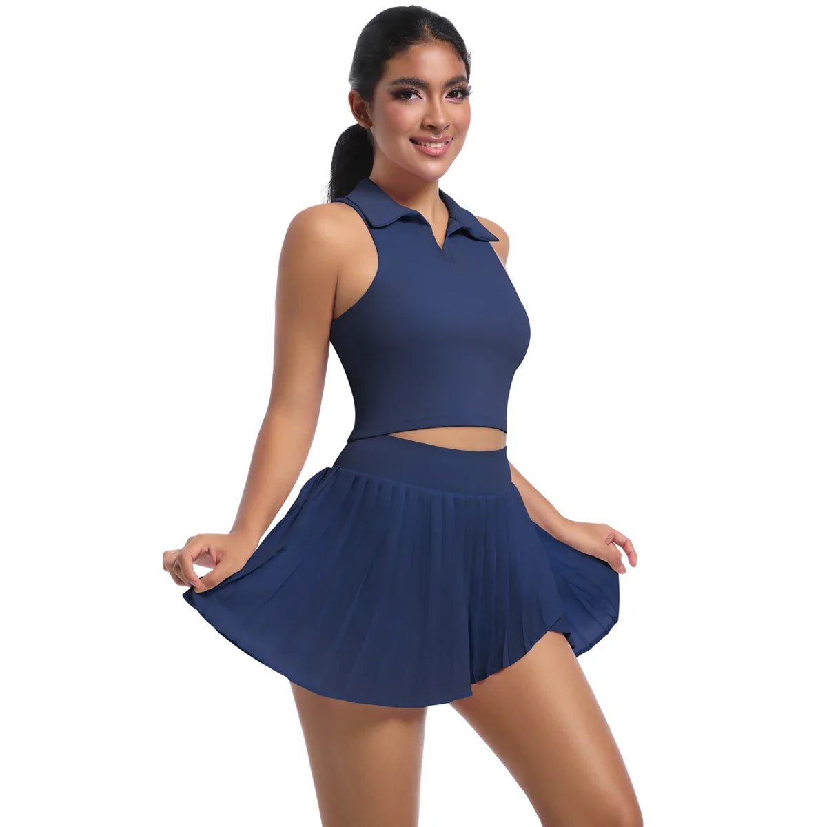 2 PCS Women's Yoga Gym Set Bra & Skirt