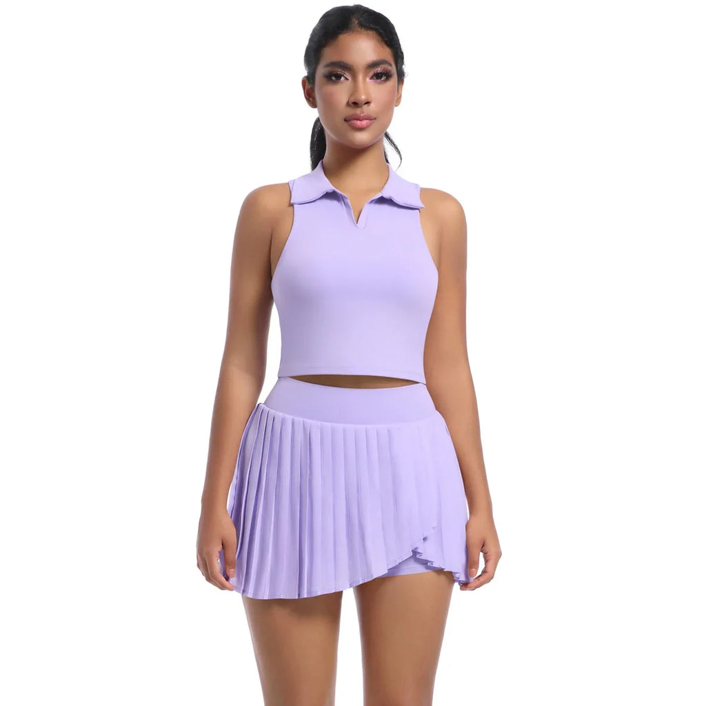 2 PCS Women's Yoga Gym Set Bra & Skirt
