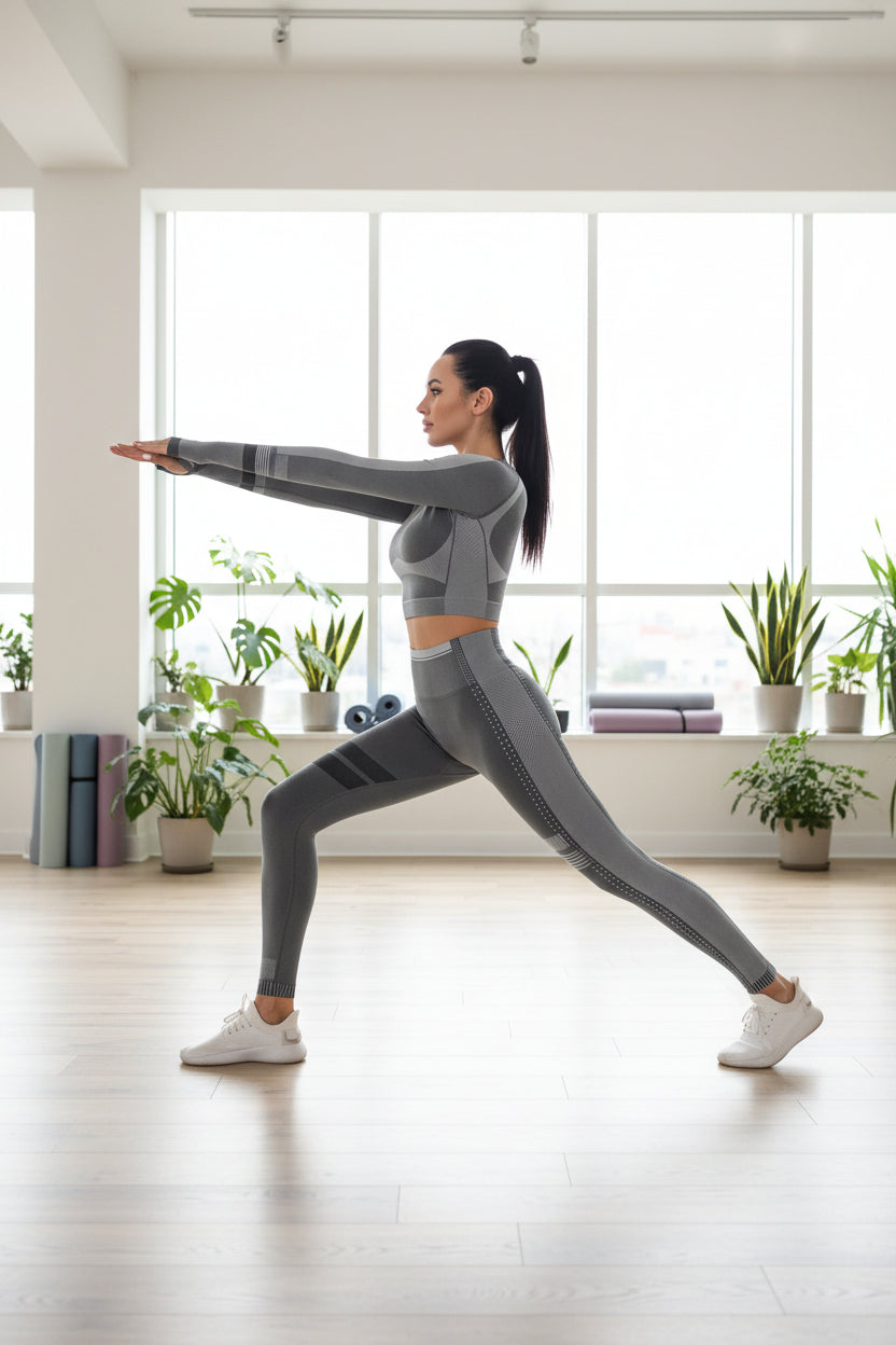 Seamless Long Sleeve Solid Yoga Set